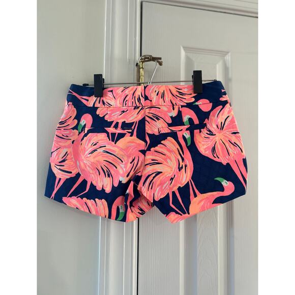 Lilly Pulitzer Navy & Pink Flamingo Print Shorts - Picture 4 of 6